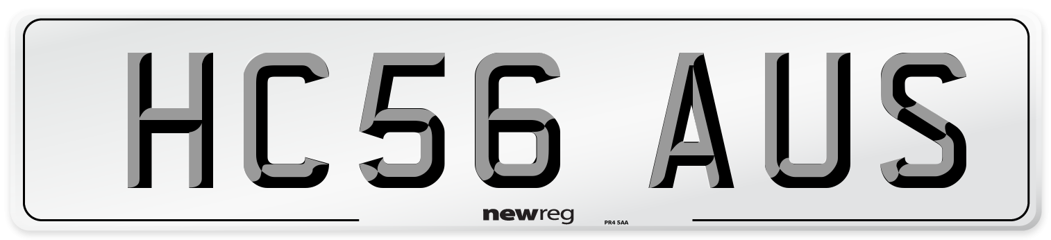 HC56 AUS Number Plate from New Reg